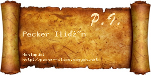 Pecker Ilián névjegykártya
